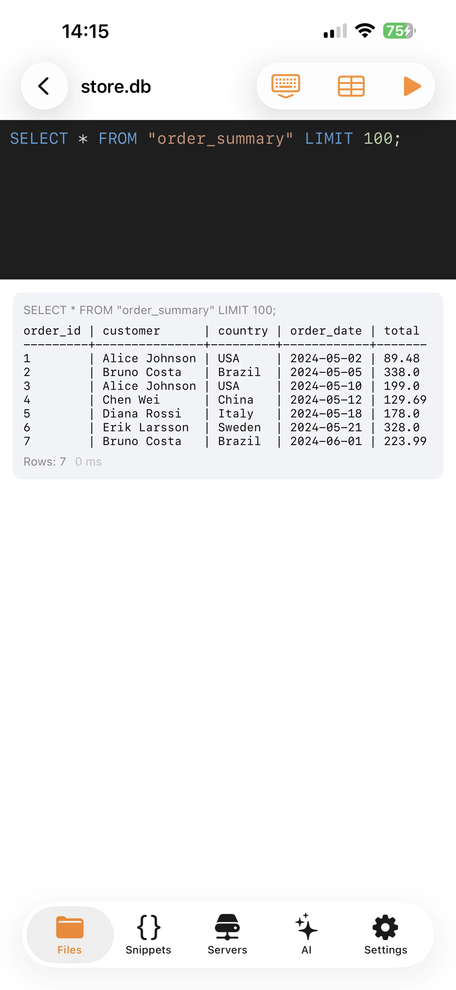 Kodo — Work with SQLite